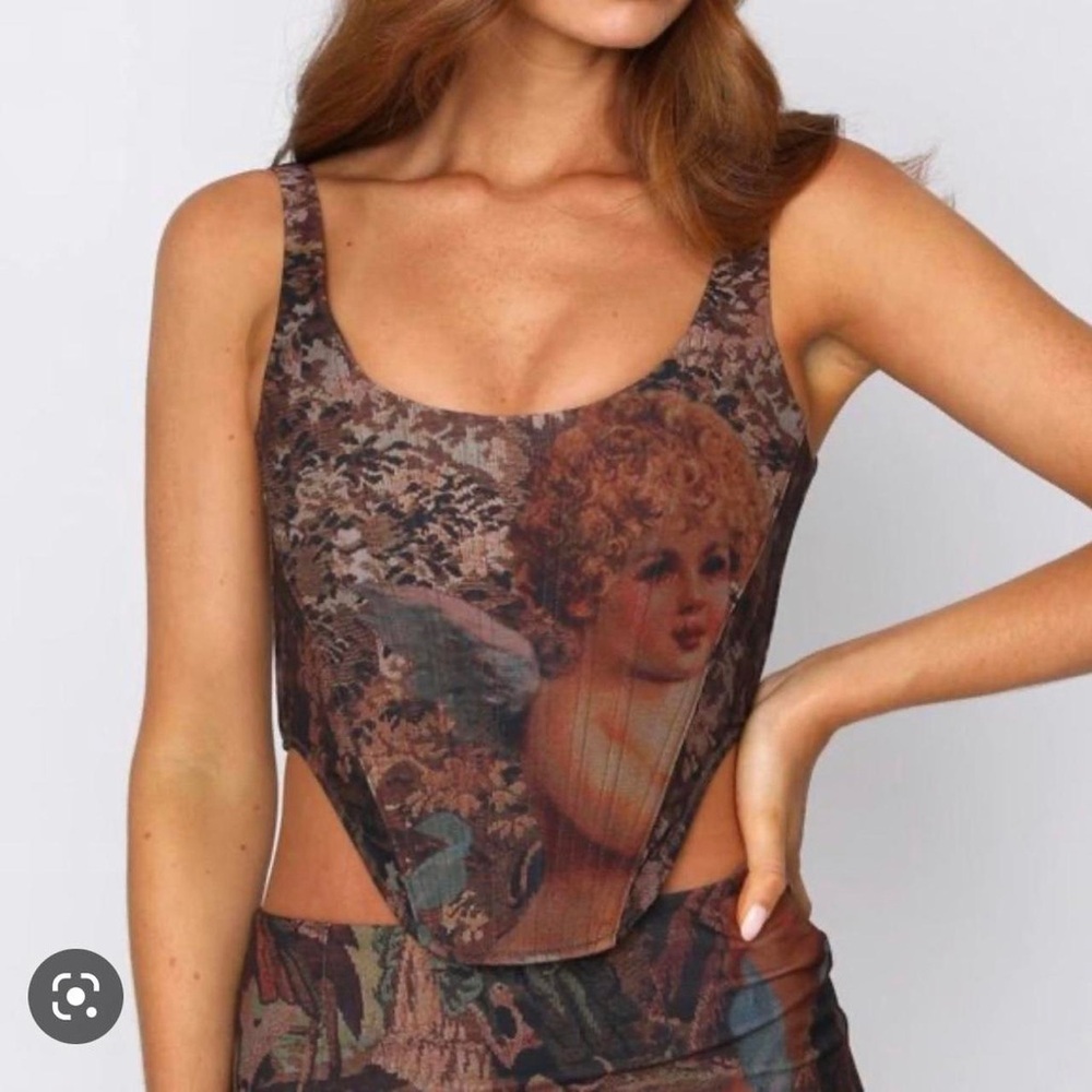 White Fox Boutique, Women's Brown and renaissance Corset, XS